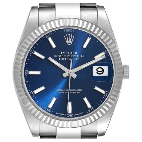 rolex datejust stahl blaues zifferblatt|rolex aus edelstahl.